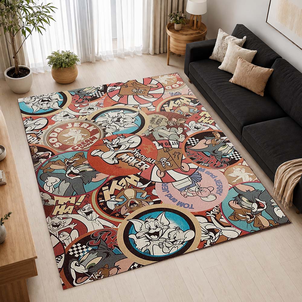 Tom And Jerry Cartoon Characters 20 Area Rug - Tom and Jerry Floor Mat 2