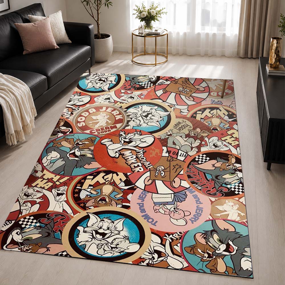 Tom And Jerry Cartoon Characters 20 Area Rug - Tom and Jerry Floor Mat