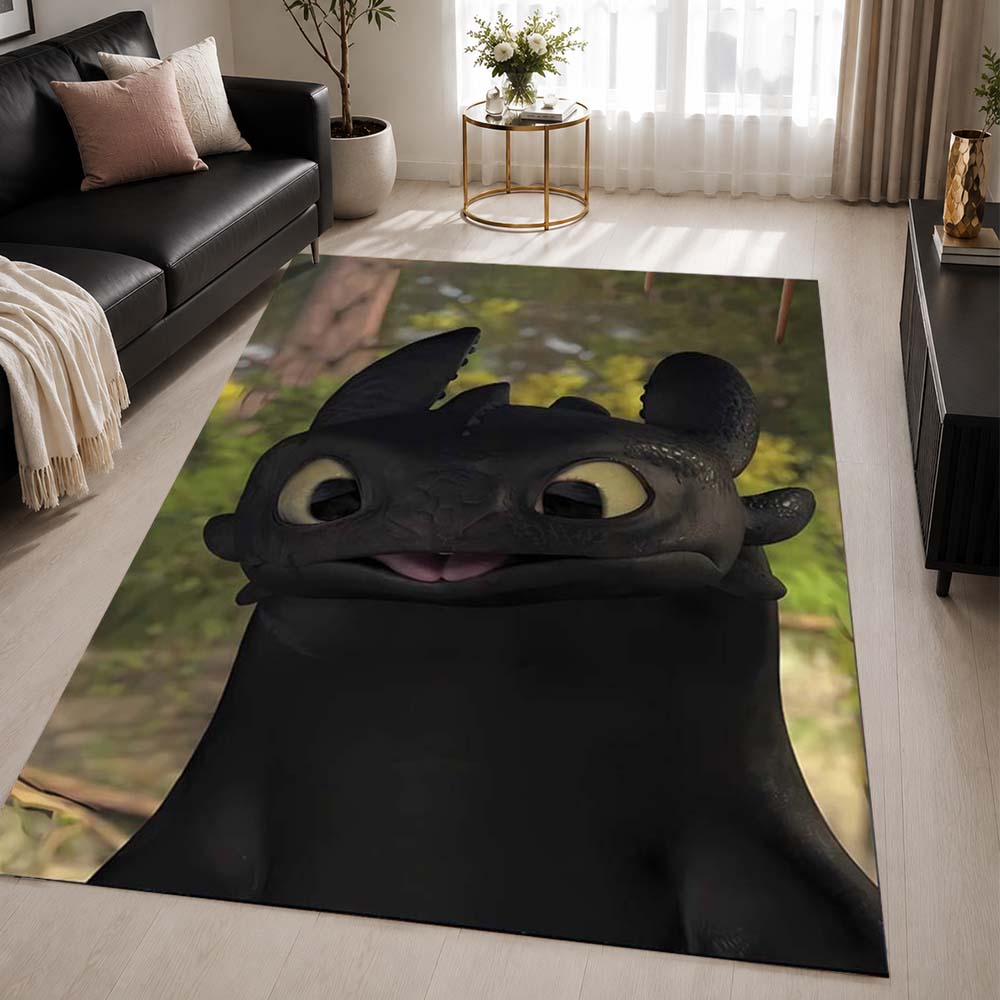 Toothless How To Train Your Dragon 01 Area Rug - How To Train Your Dragon Floor Mat