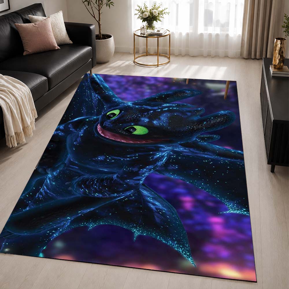 Toothless How To Train Your Dragon 10 Area Rug - How To Train Your Dragon Floor Mat