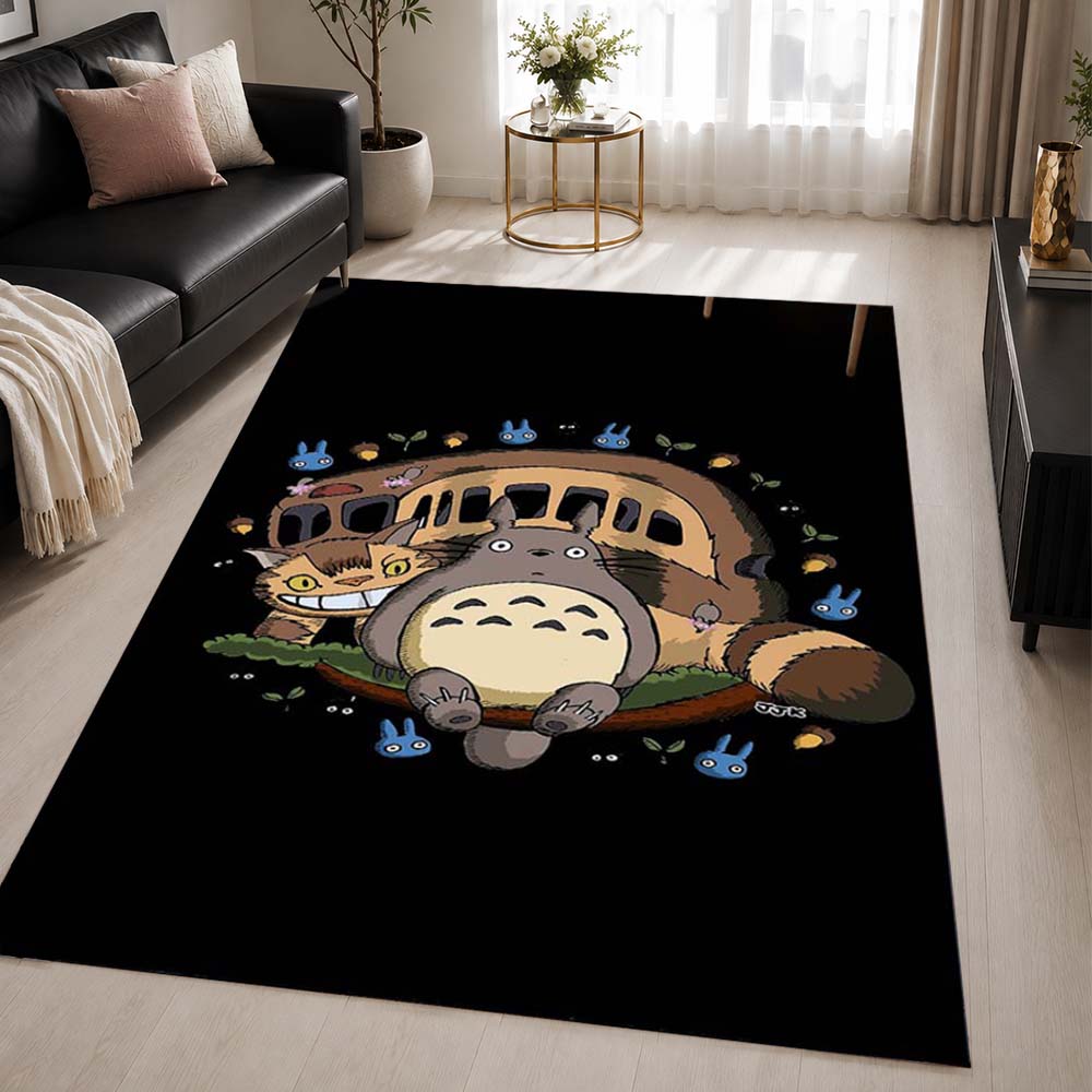 Totoro on the Bus 2 Area Rug - My Neighbor Totoro Floor Mat