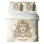 Virgo Minimalist Boho Line Art Duvet Cover Bedding Set