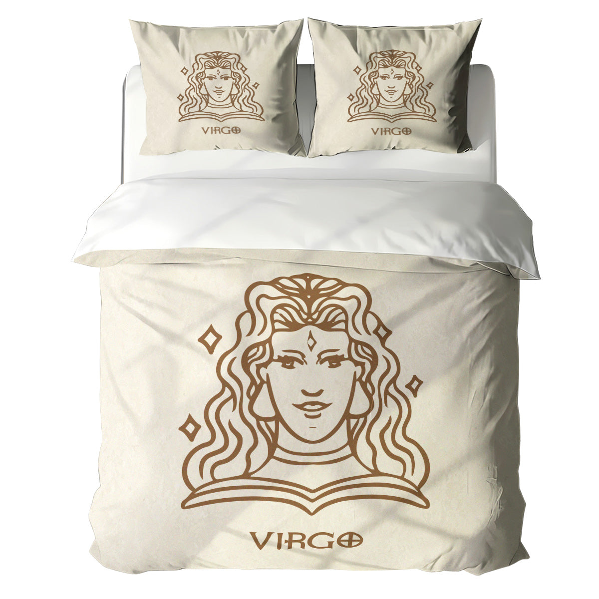 Virgo Minimalist Boho Line Art Duvet Cover Bedding Set