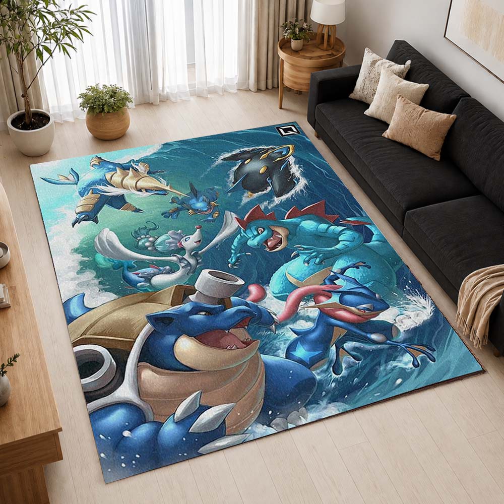 Water Pokemon Type 4 Area Rug - Pokemon Floor Mat 2