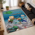 Underwater Minecraft Characters Area Rug - Minecraft Floor Mat 2