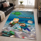 Underwater Minecraft Characters Area Rug - Minecraft Floor Mat